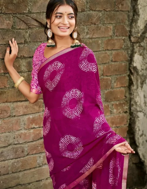 criva creap pretty look sarees - Damson Purple
