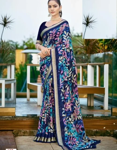 amazing moss viscose saree -  Indigo