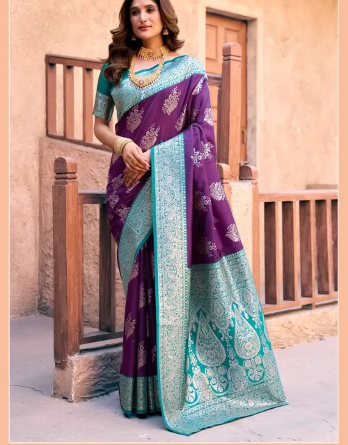 Fancy Silk Saree - Royal Purple