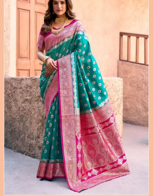 Fancy Silk Saree - TEAL