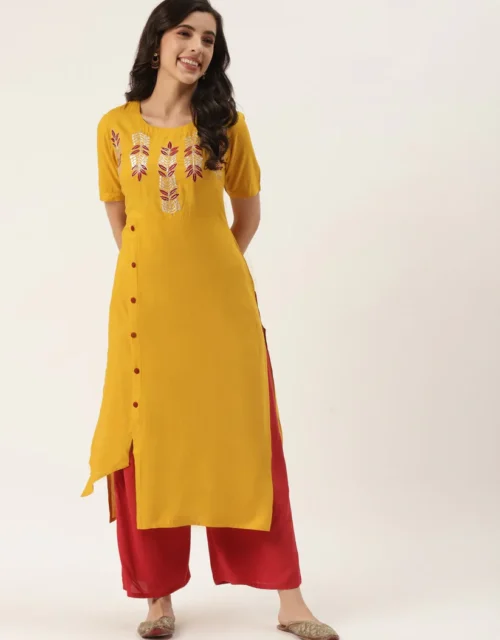 A-Line Embroidered Kurta