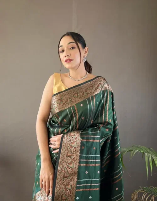 luxurious silk sarees - Green