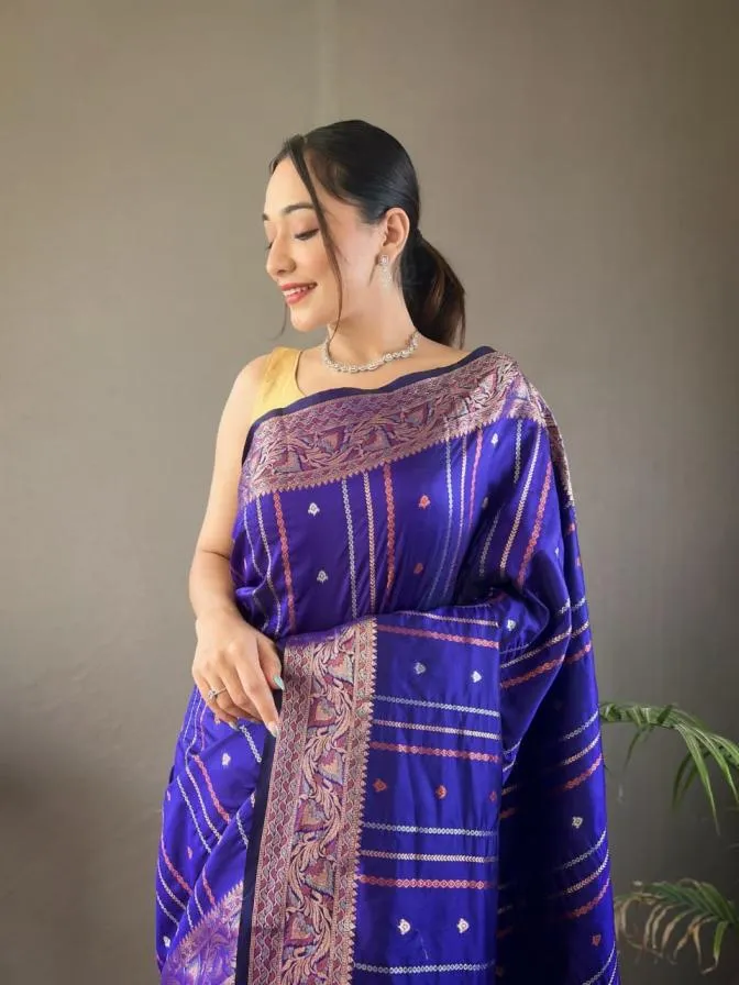 luxurious silk sarees - Cadbury Blue