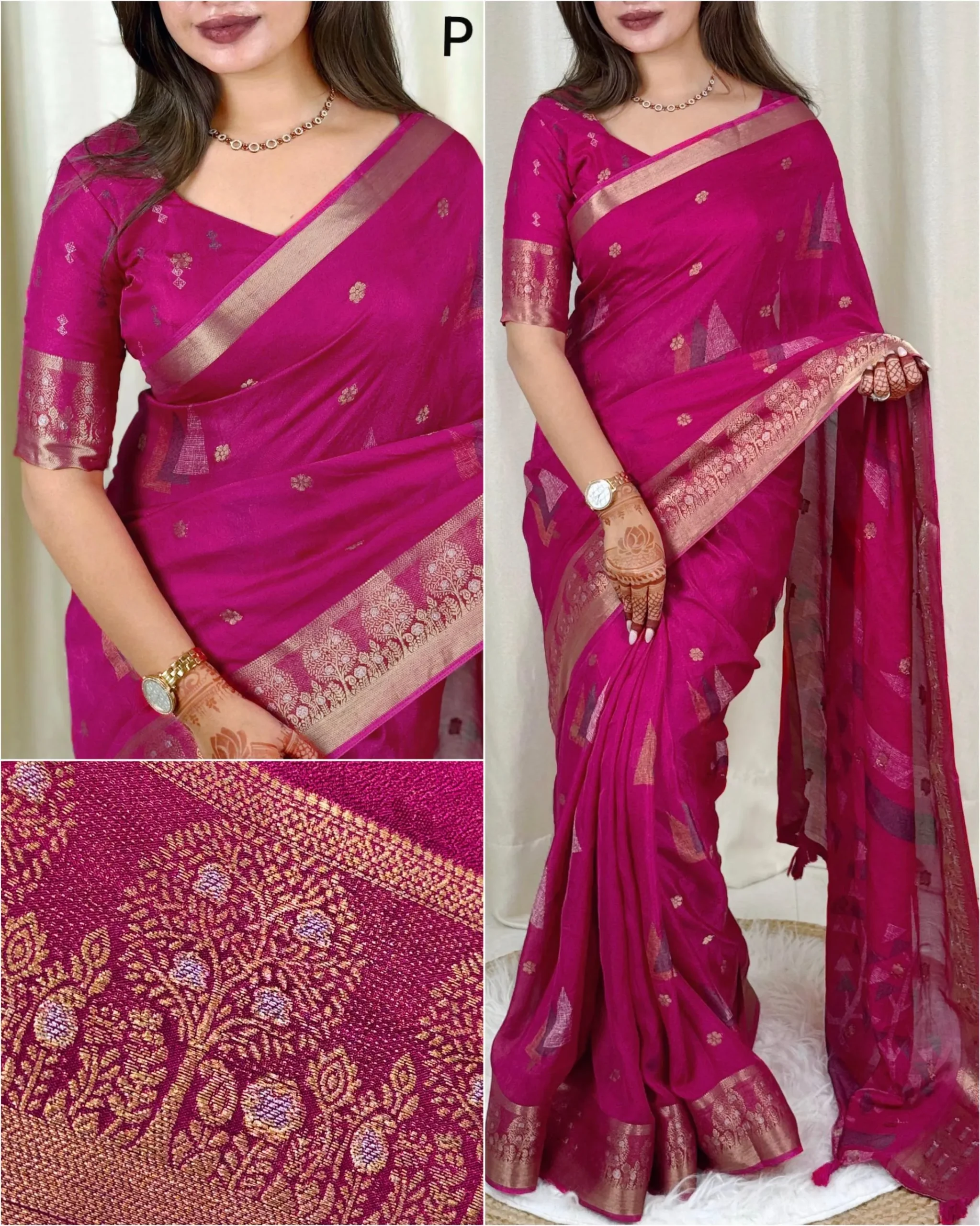 moss elegance saree - Pink