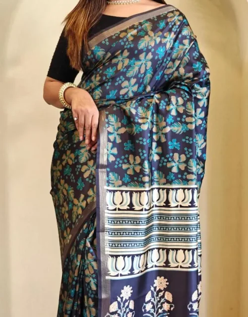 Dola viscose stylish look saree - Indigo