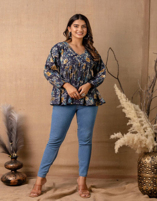 Navy Blue Peplum Tunic