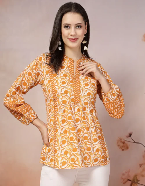 Floral Printed Cotton Top