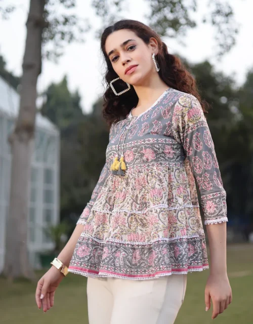 Cotton White Flare Top