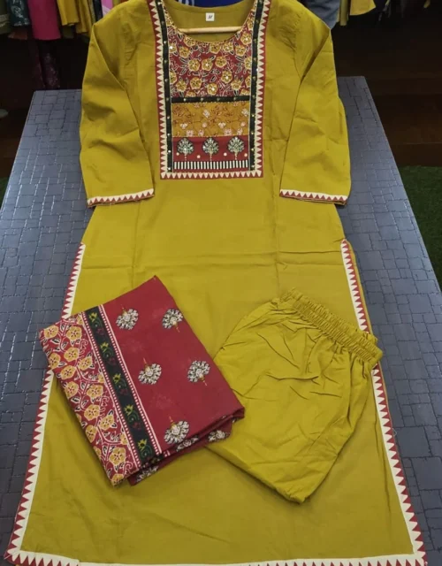 Vibrant Floral Print Kurta - Yellow
