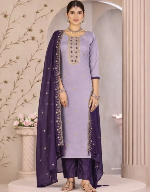 Fancy Salwar Suit in Lavender and Purple