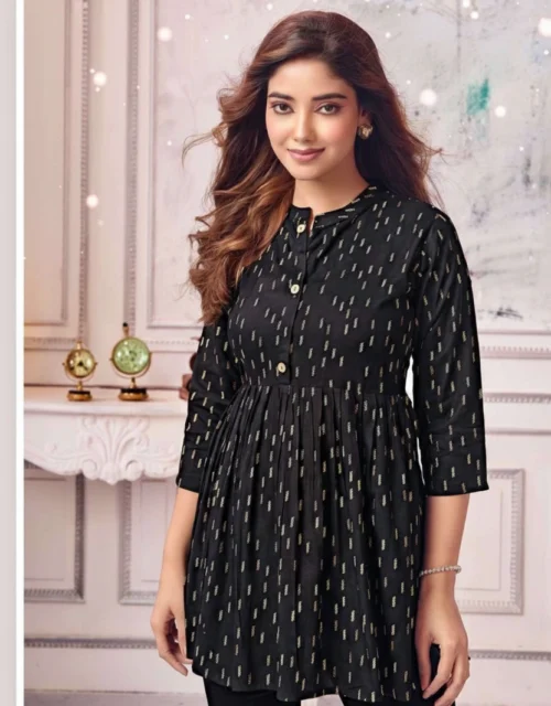 Rayon Short Tops - Black