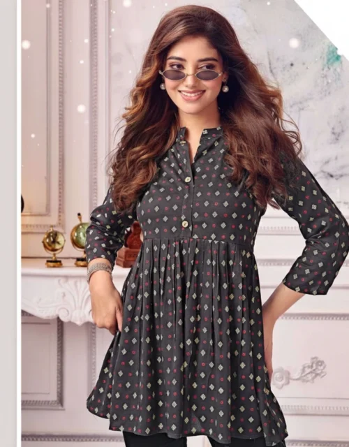 Rayon Short Tops - Grey