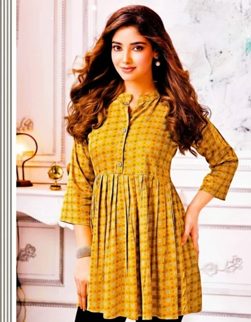 Rayon Short Tops - Mustard Yellow