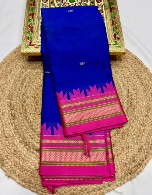 Soft Silk Mix Paithani - Blue