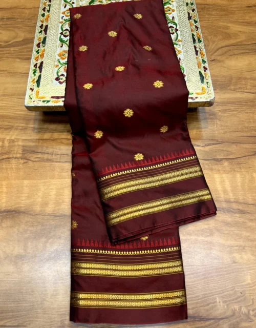 Traditional Narayanpet Paithani Saree - Deep Maroon