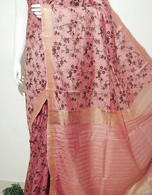 Kota Staple Semi Silk Saree - Muted Pink