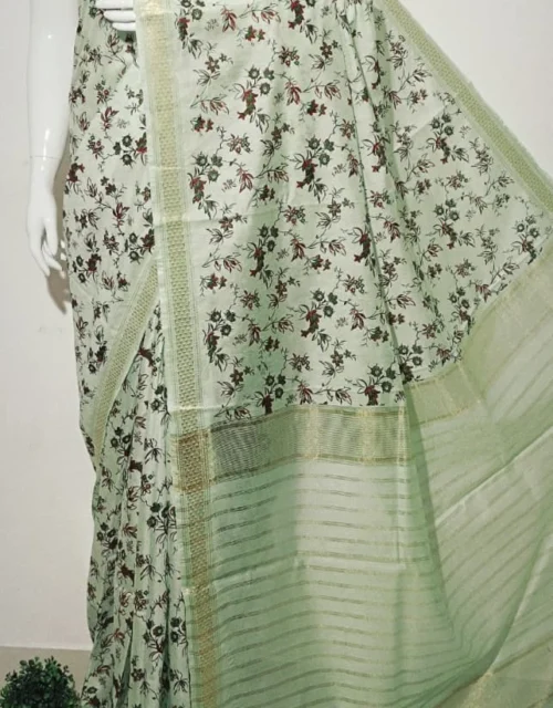 Kota Staple Semi Silk Saree - Pistachio Green