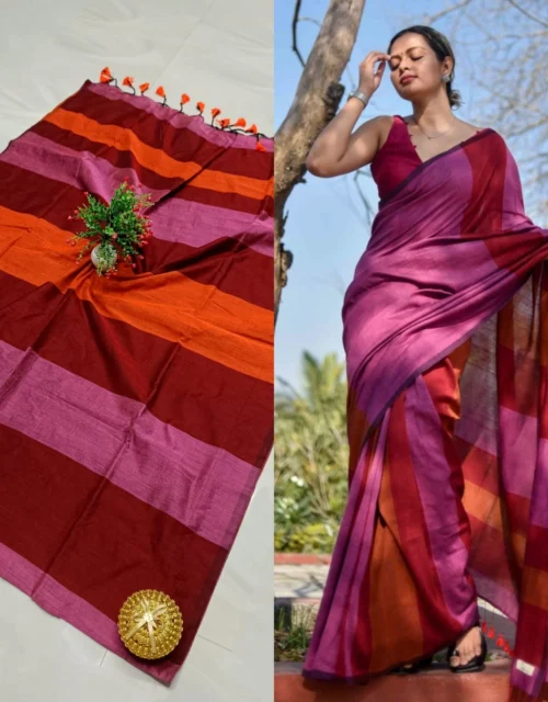 Multi-Color Handloom Cotton Saree