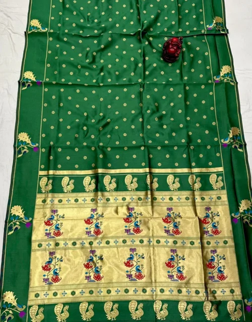 Soft Silk Peacock Paithani Saree - Green