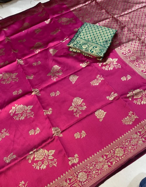 Royal Magenta Banarasi-Inspired Zari Work Saree