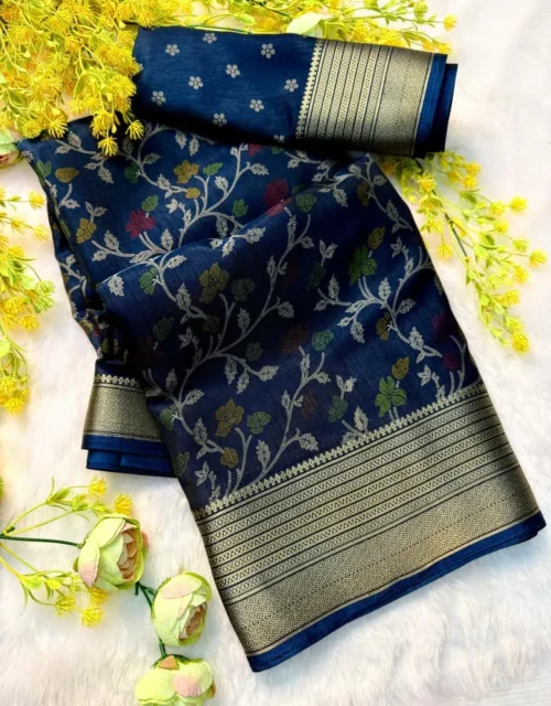 Soft Dola Silk Saree with Kalamkari Design with Blouse