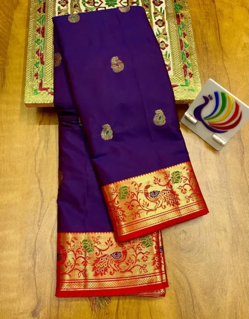 Muskan Brocade Soft Silk Paithani Saree - Deep Royal Purple
